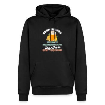 Kombucha Paar - Männer Premium Bio Hoodie - Schwarz - Vorne - Nico (187cm)
