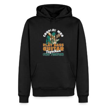 Bassiste Bass Guitare Bass Pair - Sweat à capuche Premium bio Homme - noir - Devant - Nico (187cm)