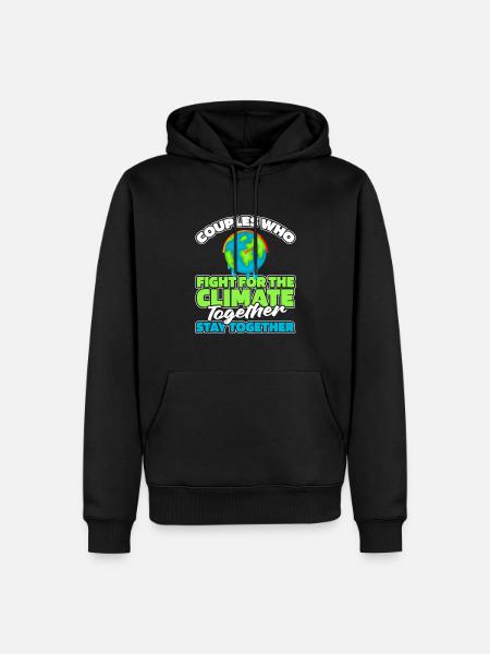 Climate Change Protection Couple - Men’s Premium Organic Hoodie - black