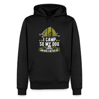 Zelt Camping Campen Hund - Männer Premium Bio Hoodie - Schwarz - Vorne - Nico (187cm)