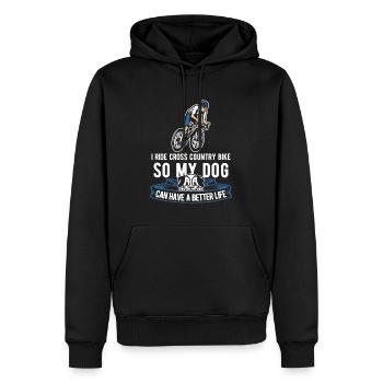 Cross Country Mountain Bike Mtb Hund - Männer Premium Bio Hoodie - Schwarz - Vorne - Nico (187cm)