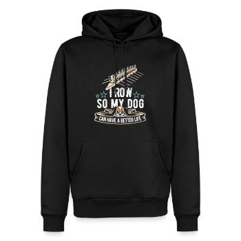 Rowing Rowing Dog - Men’s Premium Organic Hoodie - black - Front - Nico (187cm)