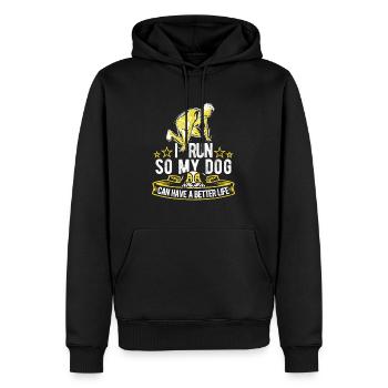 Coureur Jogger Coureur Chien de course - Sweat à capuche Premium bio Homme - noir - Devant - Nico (187cm)