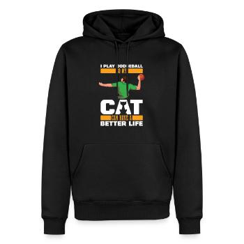 Chat de ballon chasseur - Sweat à capuche Premium bio Homme - noir - Devant - Nico (187cm)