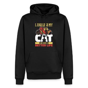 Jonglieren Jongleur Katze - Männer Premium Bio Hoodie - Schwarz - Vorne - Nico (187cm)