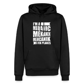 Flugzeug Mechaniker Witzig - Männer Premium Bio Hoodie - Schwarz - Vorne - Nico (187cm)