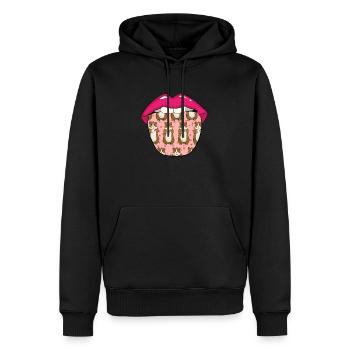 Hamster Goldhamster Zunge - Männer Premium Bio Hoodie - Schwarz - Vorne - Nico (187cm)