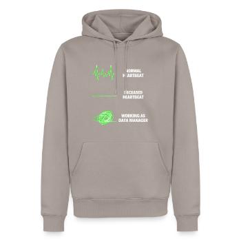 Base de données Data Manager Worker Coding Specialist - Sweat à capuche Premium bio Homme - taupe - Devant - Nico (187cm)