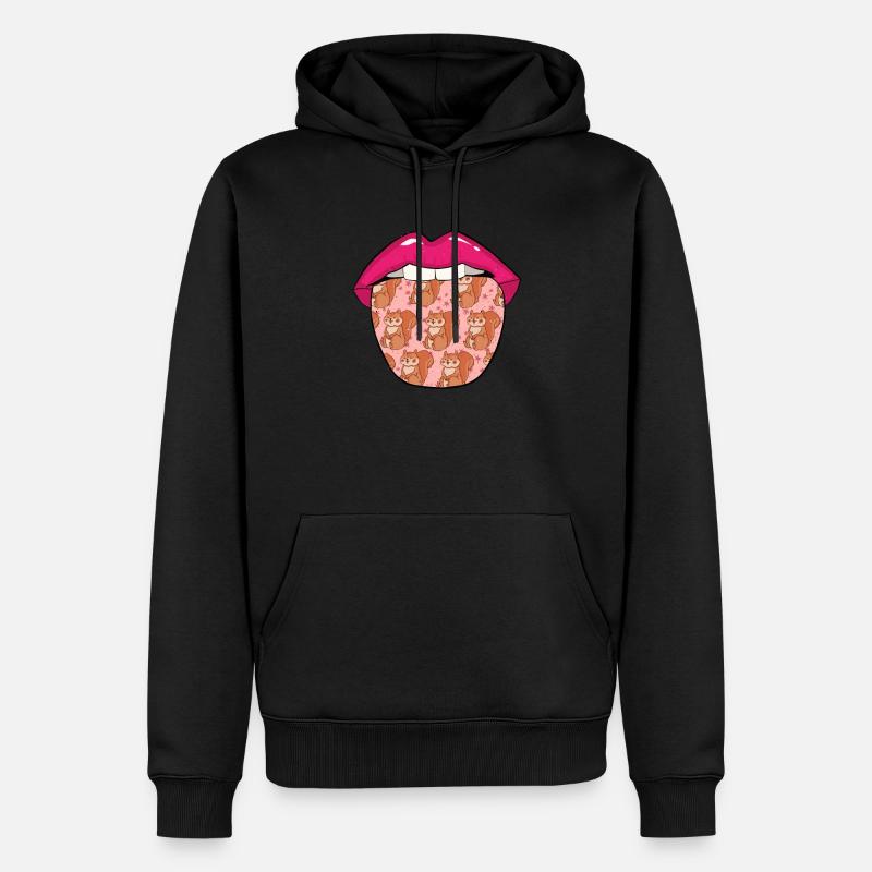 Langue d’écureuil - Sweat à capuche Premium bio Homme - noir