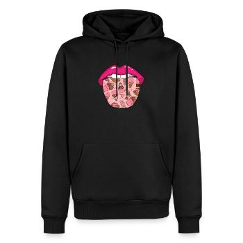 Eiscreme Zunge - Männer Premium Bio Hoodie - Schwarz - Vorne - Nico (187cm)