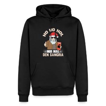 HO HO HOL MIR MAL DEN SANGRIA - Männer Premium Bio Hoodie - Schwarz - Vorne - Nico (187cm)