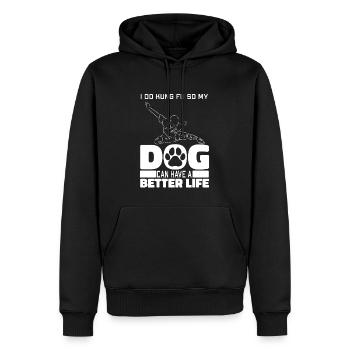Chien de Kung Fu - Sweat à capuche Premium bio Homme - noir - Devant - Nico (187cm)