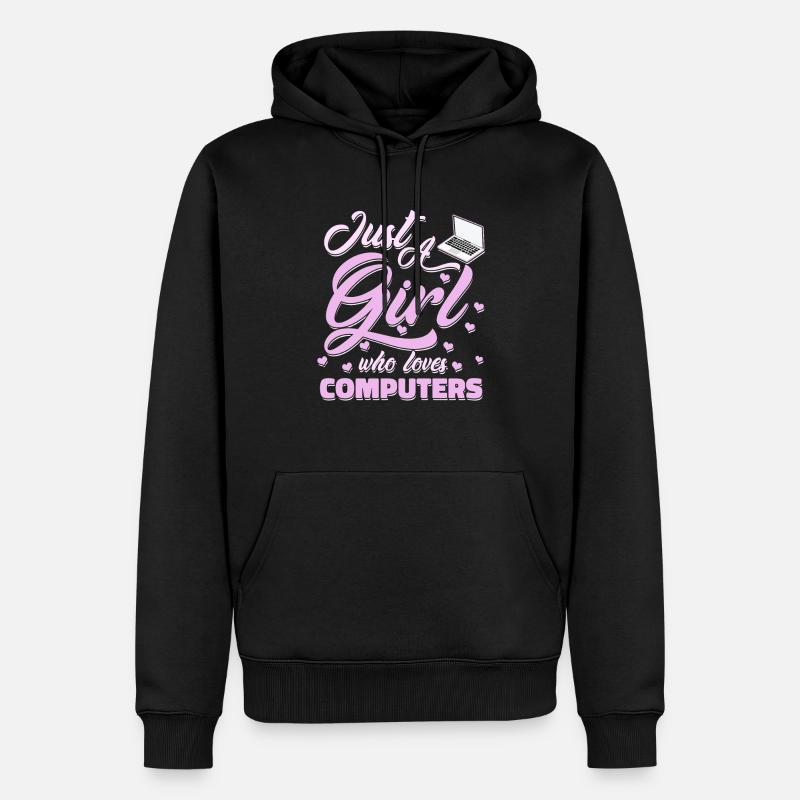 Developer Coder Programmer Girl - Men’s Premium Organic Hoodie - black