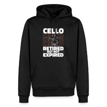 Retired cello cellist - Men’s Premium Organic Hoodie - black - Front - Nico (187cm)