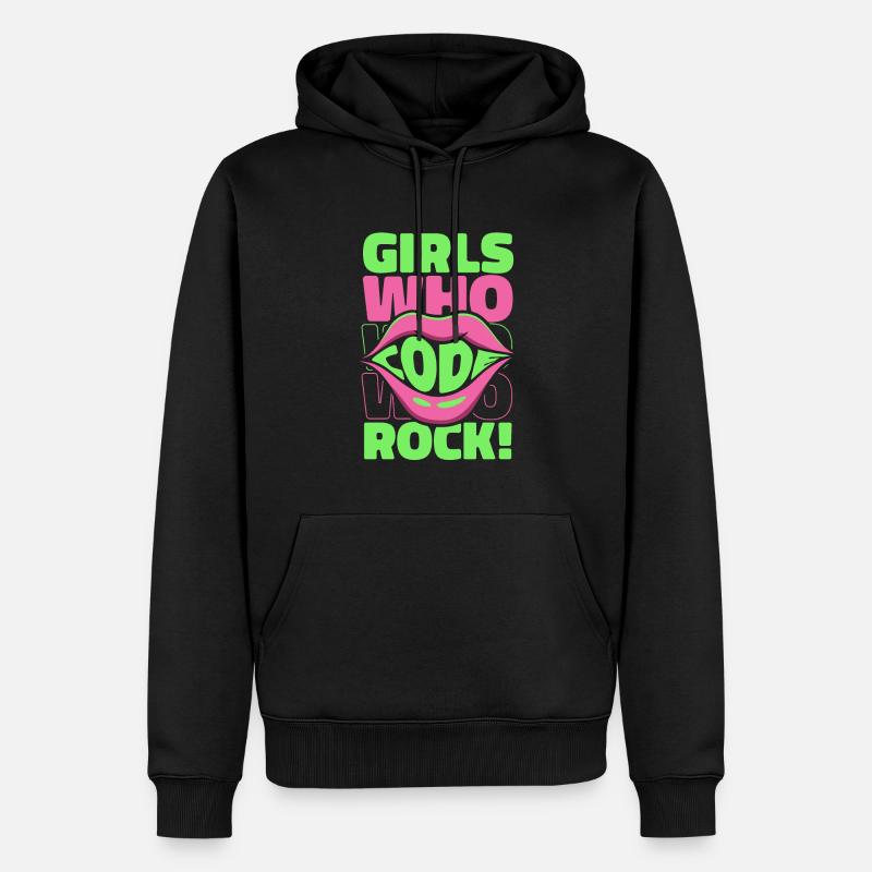 Développeur Coder Programmeur Girl - Sweat à capuche Premium bio Homme - noir