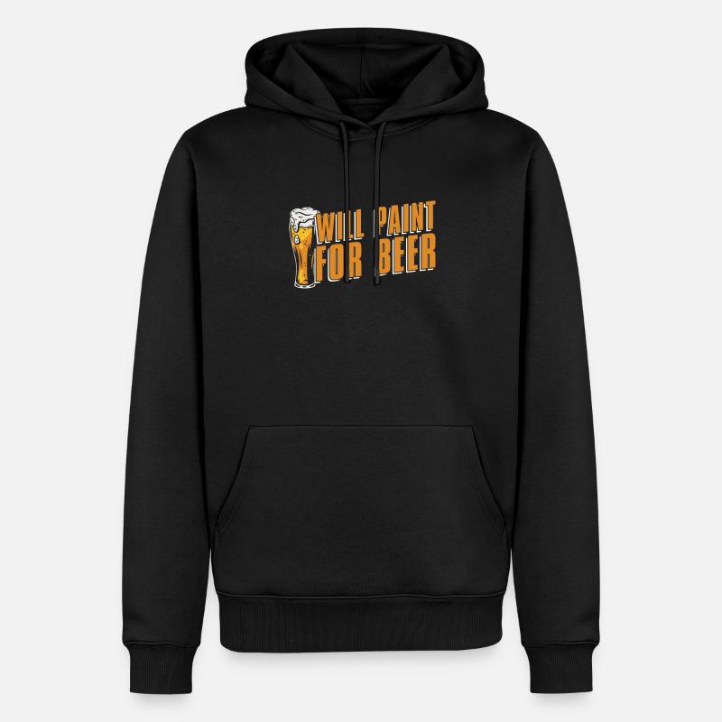 Maler Lackierer Bier - Männer Premium Bio Hoodie - Schwarz