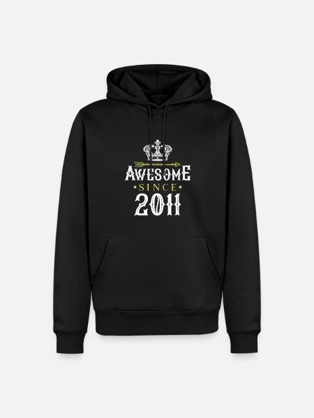 2011 awesome since - Männer Premium Bio Hoodie - Schwarz