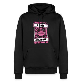 Bbq Grillen Mädchen - Männer Premium Bio Hoodie - Schwarz - Vorne - Nico (187cm)
