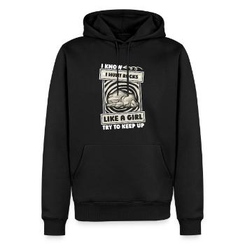 Géologue Collectionneuse de pierres - Sweat à capuche Premium bio Homme - noir - Devant - Nico (187cm)