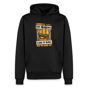 Burger Hamburger Mädchen - Sweat à capuche Premium bio Homme - noir - Devant - Nico (187cm)