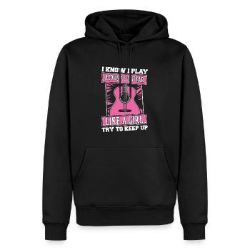 Guitare acoustique Girl - Sweat à capuche Premium bio Homme - noir - Devant - Nico (187cm)