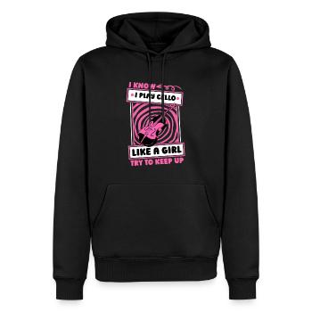 Cello Cellist Girl - Men’s Premium Organic Hoodie - black - Front - Nico (187cm)