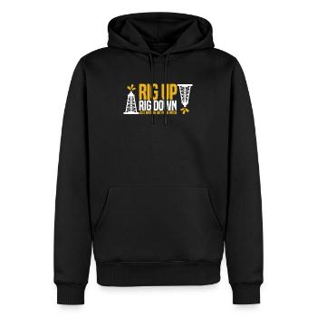 Ölfeld Bohrinsel Lustig - Männer Premium Bio Hoodie - Schwarz - Vorne - Nico (187cm)
