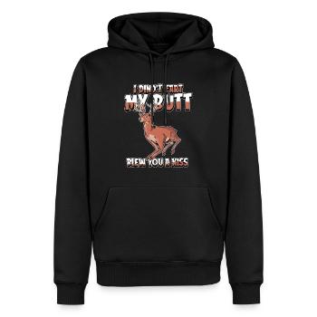 Hirsch Witzig - Männer Premium Bio Hoodie - Schwarz - Vorne - Nico (187cm)