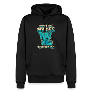 Drôle d’éléphant - Sweat à capuche Premium bio Homme - noir - Devant - Nico (187cm)