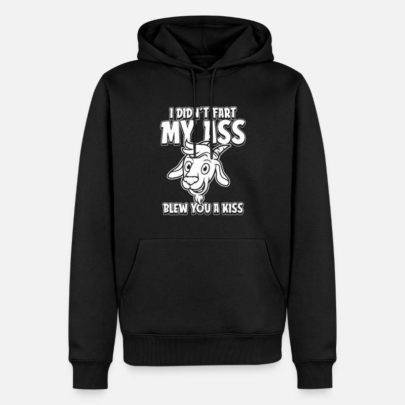 Ziege Witzig - Männer Premium Bio Hoodie - Schwarz