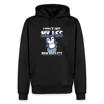 Pinguin Fun I Didnt Fart My Butt Blew You A Kiss - Männer Premium Bio Hoodie - Schwarz - Vorne - Nico (187cm)