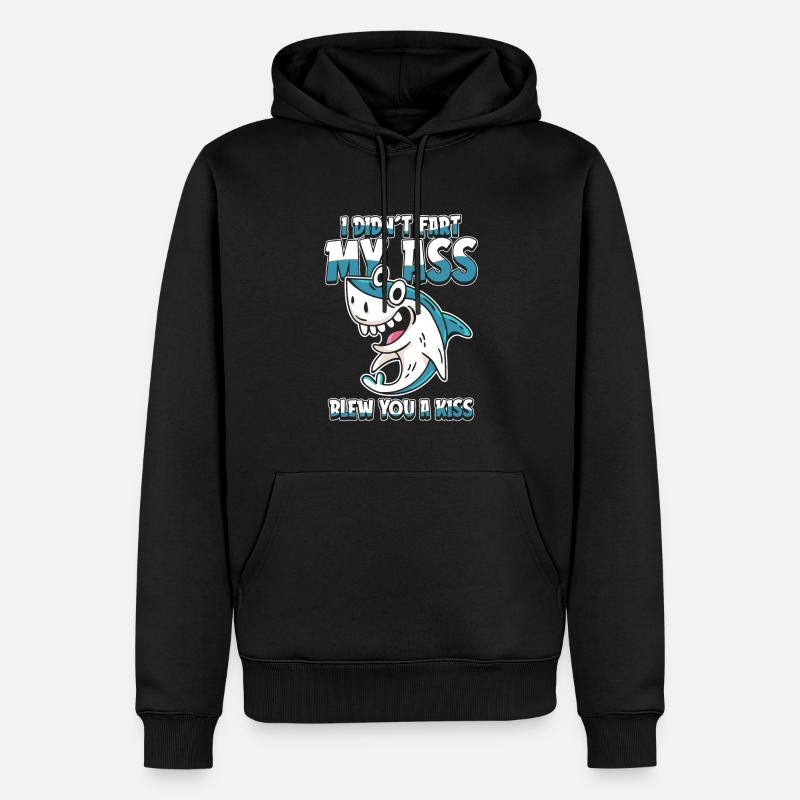 Drôle de requin - Sweat à capuche Premium bio Homme - noir