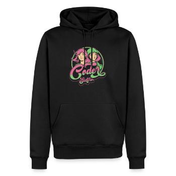 Entwickler Coder Programmierer Schwester - Männer Premium Bio Hoodie - Schwarz - Vorne - Nico (187cm)