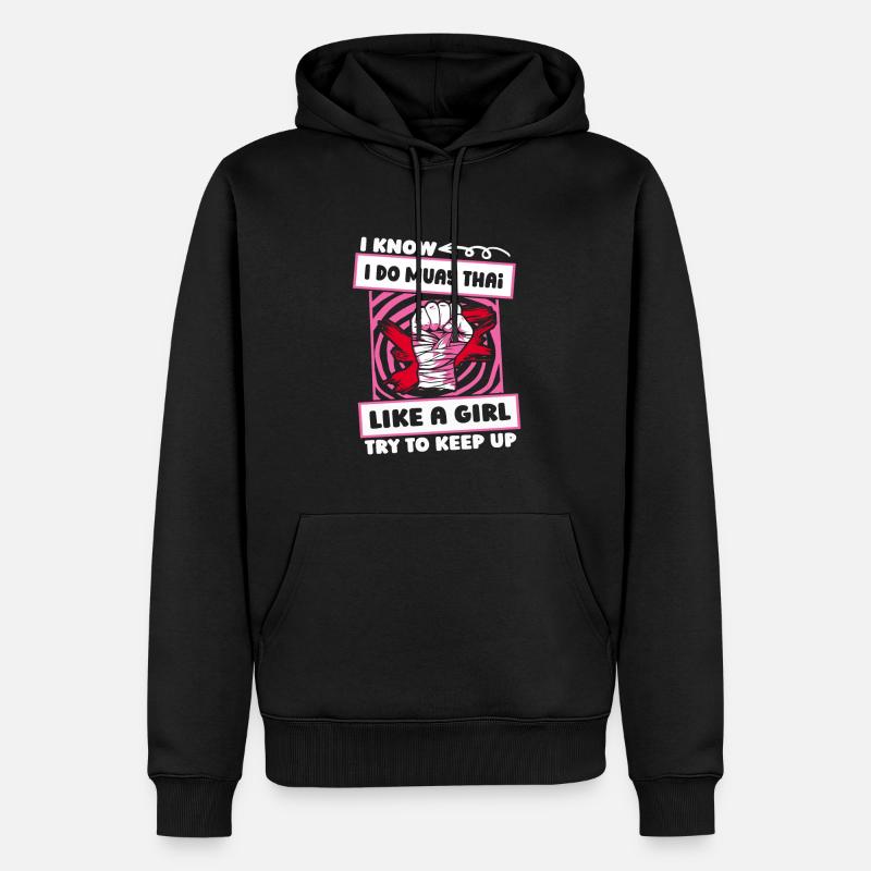 Muay Thai Boxing Filles - Sweat à capuche Premium bio Homme - noir
