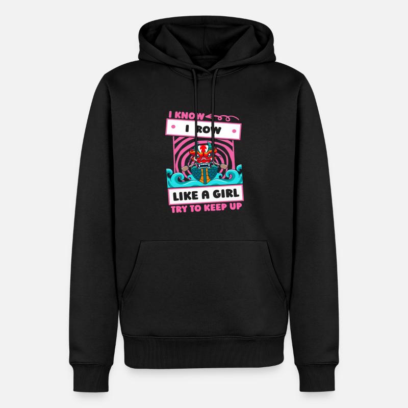 Rudern Ruderer Mädchen - Männer Premium Bio Hoodie - Schwarz