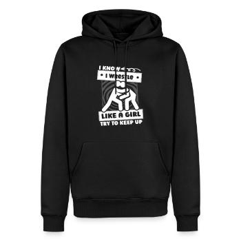 Wrestling Wrestler Mädchen - Männer Premium Bio Hoodie - Schwarz - Vorne - Nico (187cm)