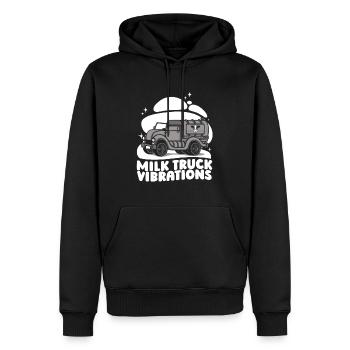 Kuh Milch Vibrationen Milchwagen - Männer Premium Bio Hoodie - Schwarz - Vorne - Nico (187cm)