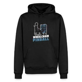 Pinball Rollstuhl - Männer Premium Bio Hoodie - Schwarz - Vorne - Nico (187cm)