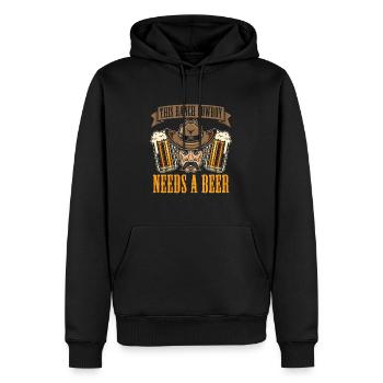 Rodeo Cowboy Bier Ranch Cowboy - Männer Premium Bio Hoodie - Schwarz - Vorne - Nico (187cm)