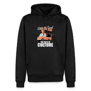 Straßenessen Kultur - Männer Premium Bio Hoodie - Schwarz - Vorne - Nico (187cm)