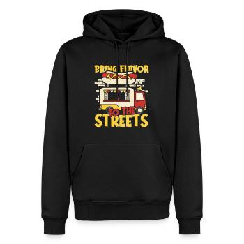 Straßenessen Hotdog - Männer Premium Bio Hoodie - Schwarz - Vorne - Nico (187cm)