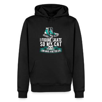 Patinage artistique Patineur artistique chat - Sweat à capuche Premium bio Homme - noir - Devant - Nico (187cm)