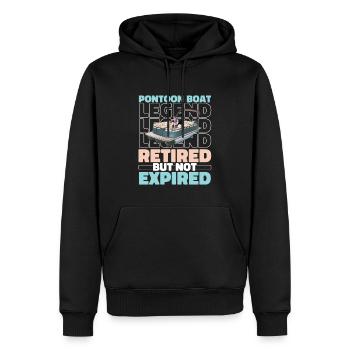 Bateau ponton à la retraite - Sweat à capuche Premium bio Homme - noir - Devant - Nico (187cm)