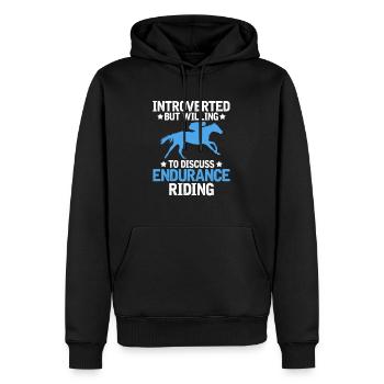 Pferd Reitsport Introvertiert Ausdauerreiten - Männer Premium Bio Hoodie - Schwarz - Vorne - Nico (187cm)