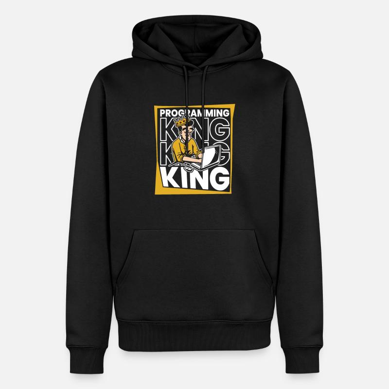 Développeur Coder Programmeur King - Sweat à capuche Premium bio Homme - noir