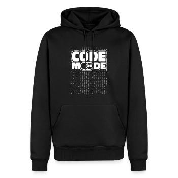 Programmeur Codeur développeur - Sweat à capuche Premium bio Homme - noir - Devant - Nico (187cm)