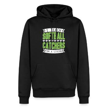 Entraîneur de softball - Sweat à capuche Premium bio Homme - noir - Devant - Nico (187cm)