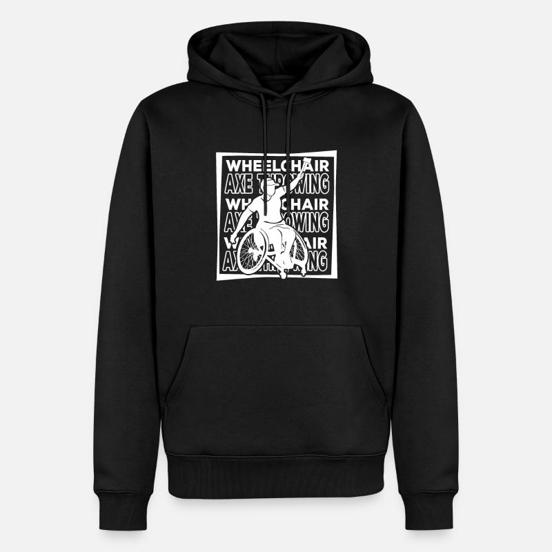 Axtwerfen Axtwerfer Rollstuhl - Männer Premium Bio Hoodie - Schwarz