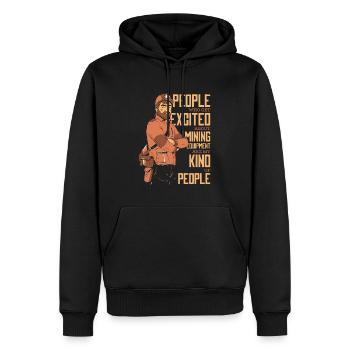 Ingenieur Lustig Bergbauingenieur - Männer Premium Bio Hoodie - Schwarz - Vorne - Nico (187cm)