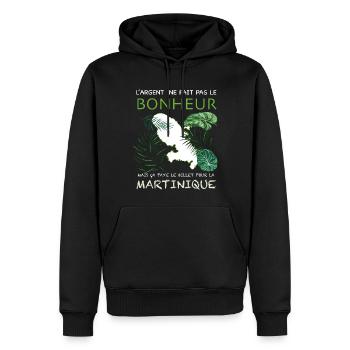 La Martinique Le Billet Le Bonheur - Sweat à capuche Premium bio Homme - noir - Devant - Nico (187cm)